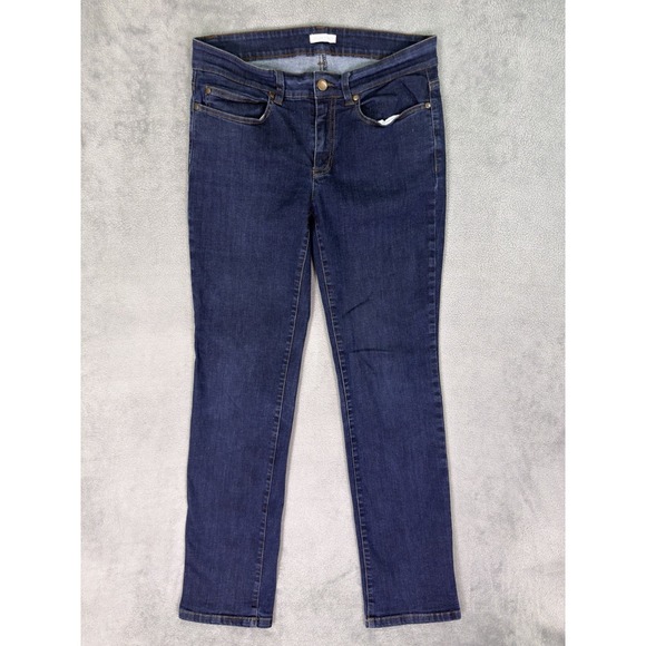 Eileen Fisher Denim - Eileen Fisher Jeans Womens 6 Blue Dark Wash Mid Rise Straight Leg Organic Cotton